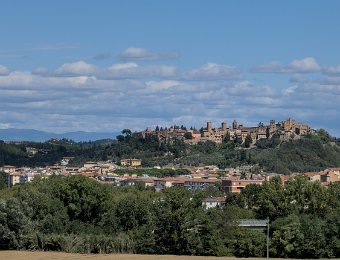 Vue de Certaldo Alto depuis la plaine